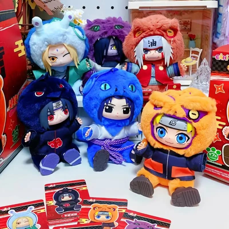 Disponibile - Autentico EAKI Naruto Cute Beast Sitting Party Series Blind Box - Ciondolo Portachiavi in Vinile, Giocattolo, Ornamento, Regalo di Compleanno