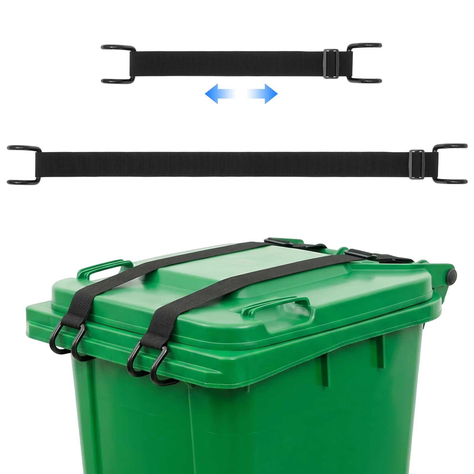 2Pcs Adjustable Trash Can Lid Lock Outdoor Garbage Can Lid Lock Windproof Prevent Animals From Searching