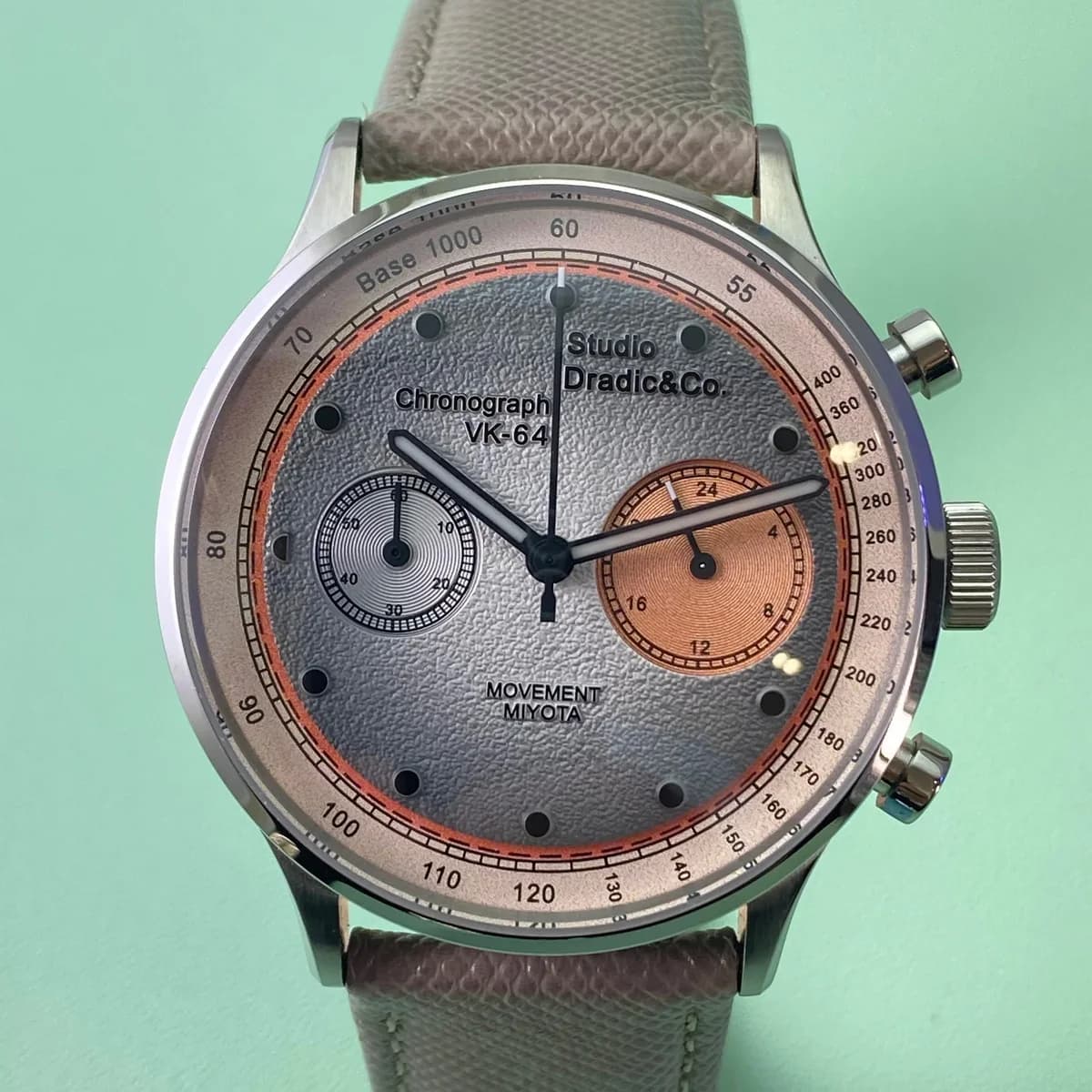 Orologio cronografo da uomo Gull Tron Pilot 39MM, orologio da polso meccanico al quarzo VK64 con quadrante a frutta e vetro zaffiro