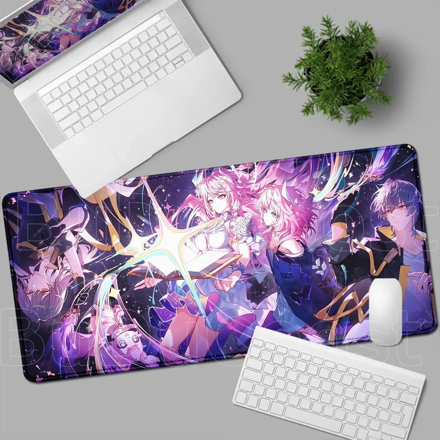 Bellissimo tappetino per mouse rosa carino Anime Cyrene Honkai Star Rail Tappetino per mouse grande Tastiera per computer XXL Accessori da gioco per PC Tappetino da scrivania
