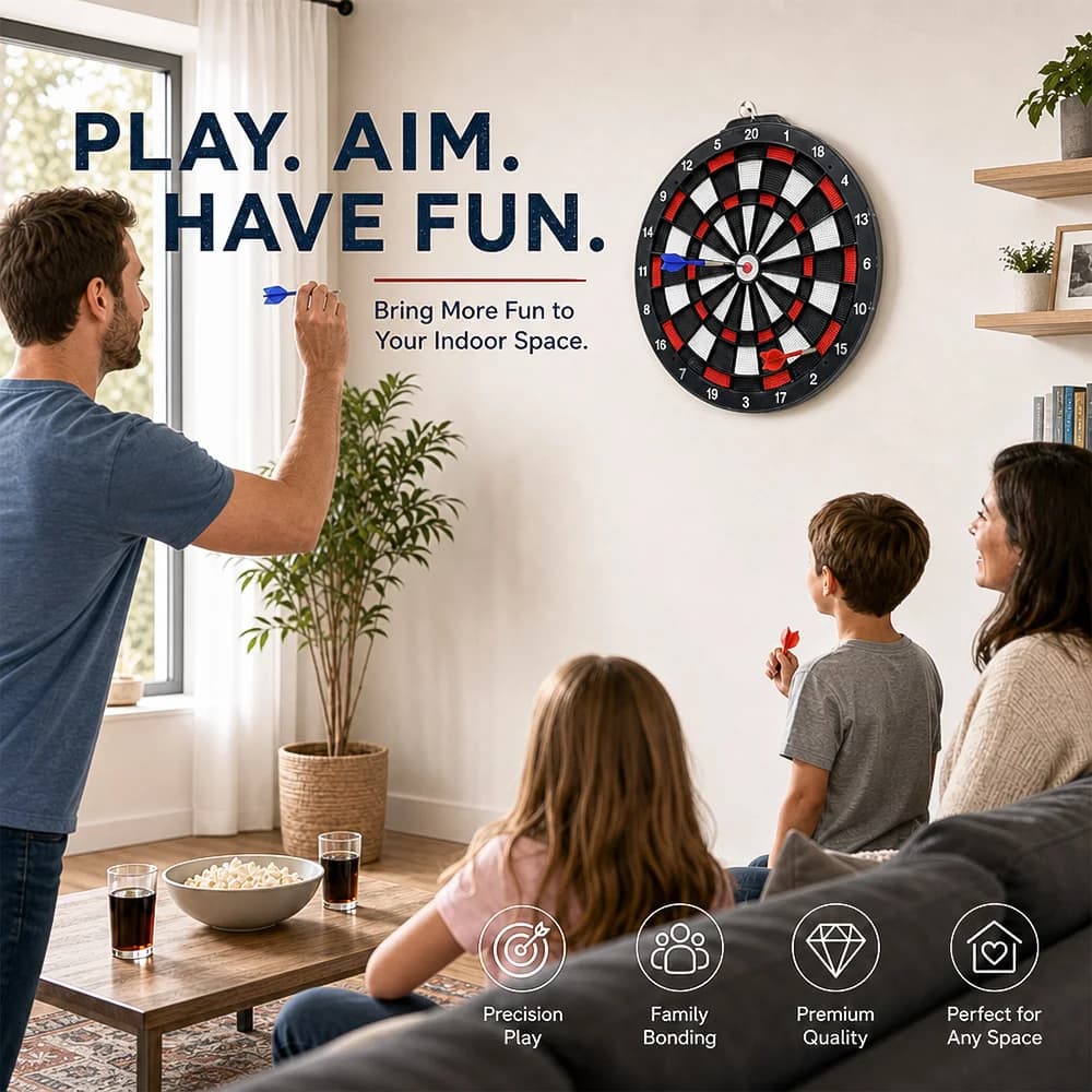 Wall‑Mount Soft Tip Dart Board Set, Safe Dart Target for Adults Children, Family Leisure Sports Toy, Home Party Office Interactive Entertainment Gift, Halloween Christmas Birthday Present