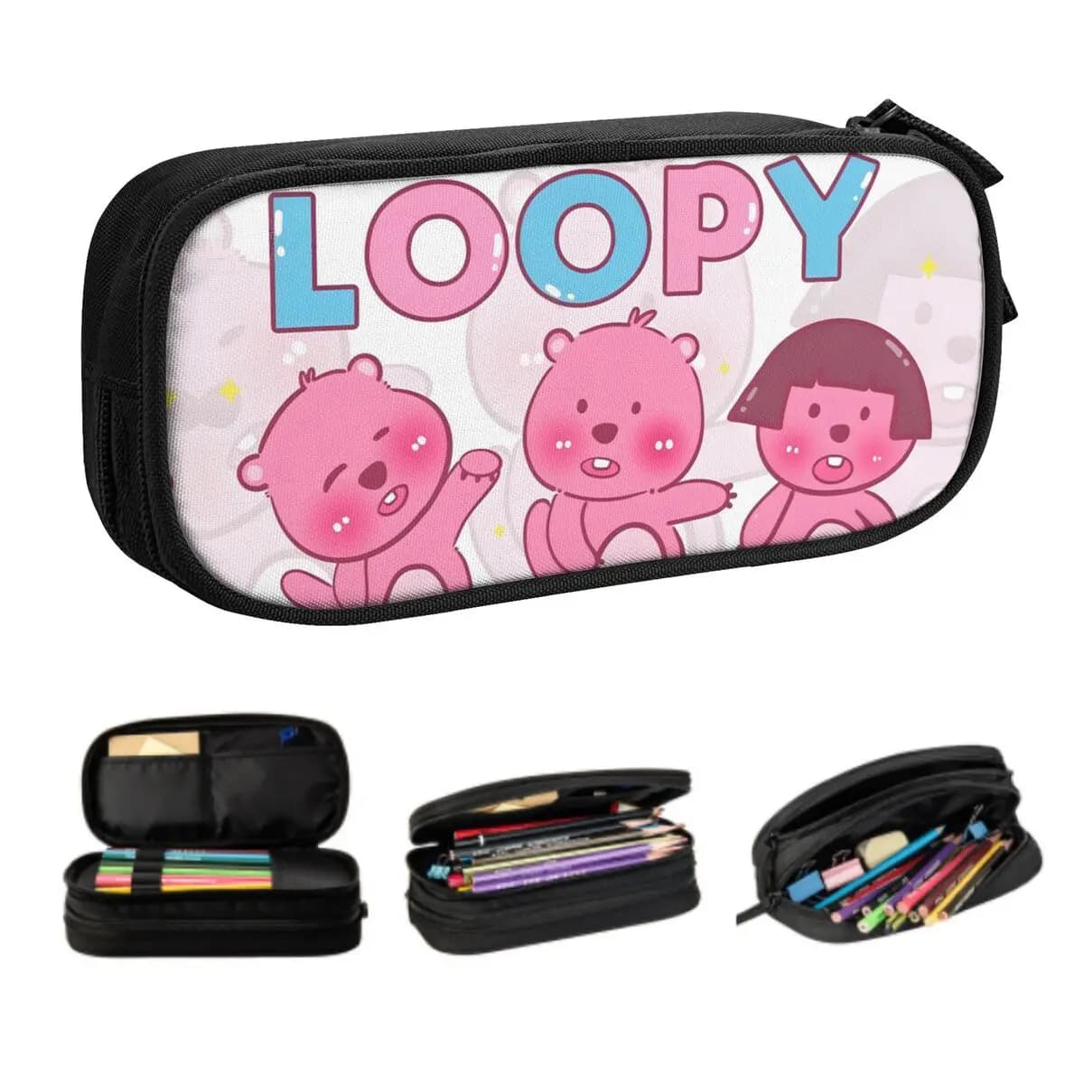 Astuccio coreano personalizzato L-Loopys Ragazzi Gilrs Grande spazio di archiviazione Cartoon Movie Stampa Astuccio per matite Studenti di cancelleria