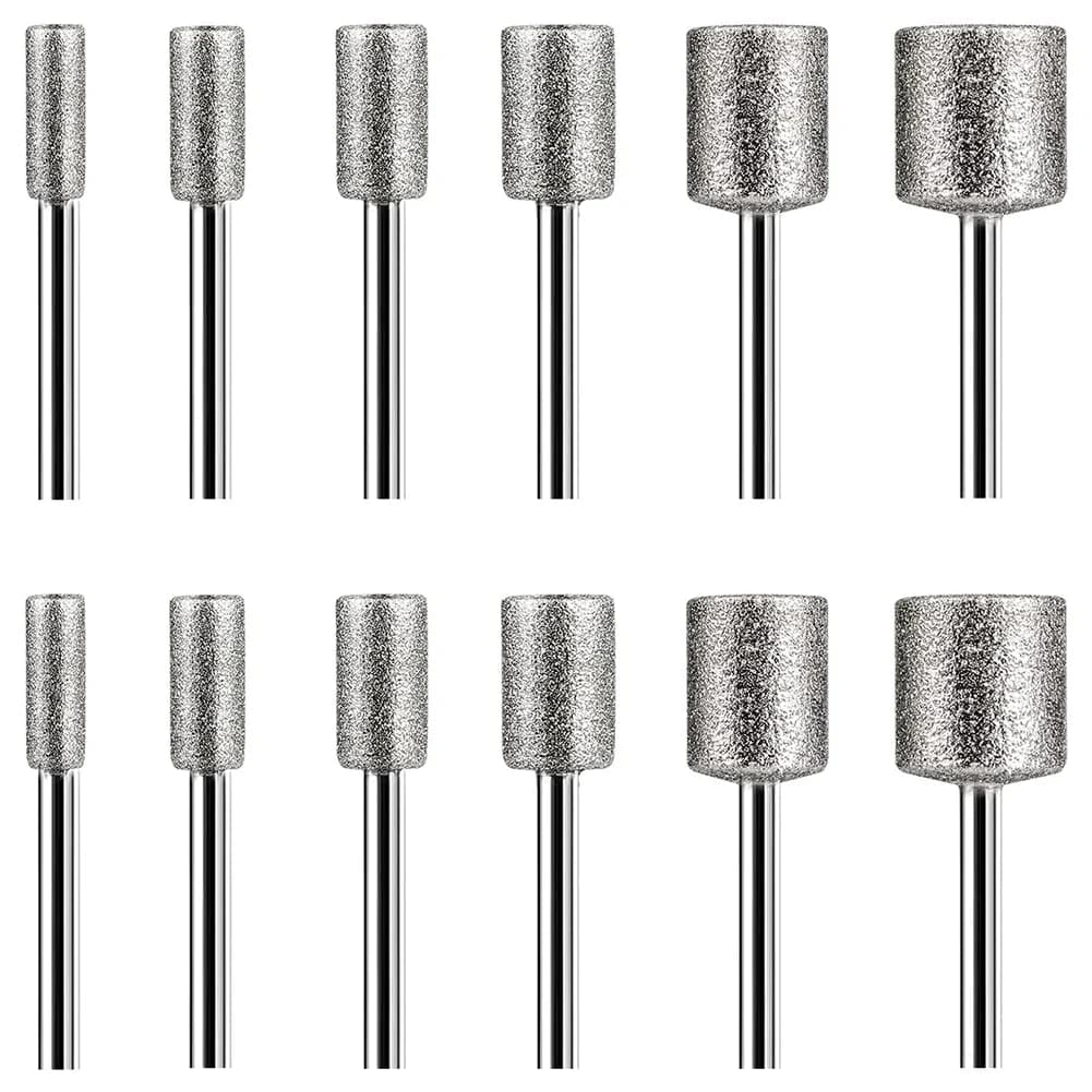 Set per intaglio della pietra, 12 punte diamantate per rocce di pietra, ceramica di vetro, utensili rotanti Dremel (4 mm 5 mm 6 mm 8 mm 10 mm 12 mm)