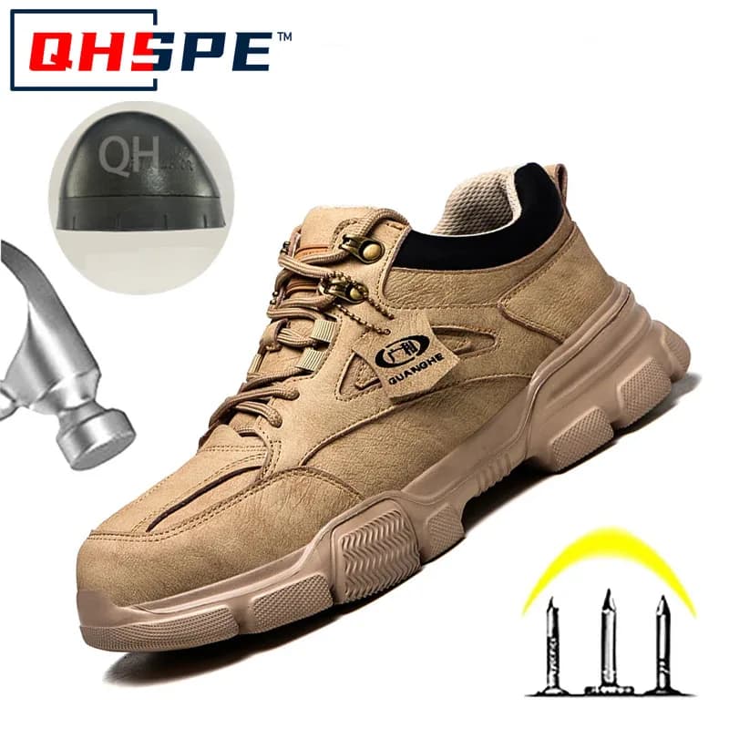 Men's Safety Shoes, Buckle Work Sneakers, Winter Boots, Outdoor Steel Toe Boots
