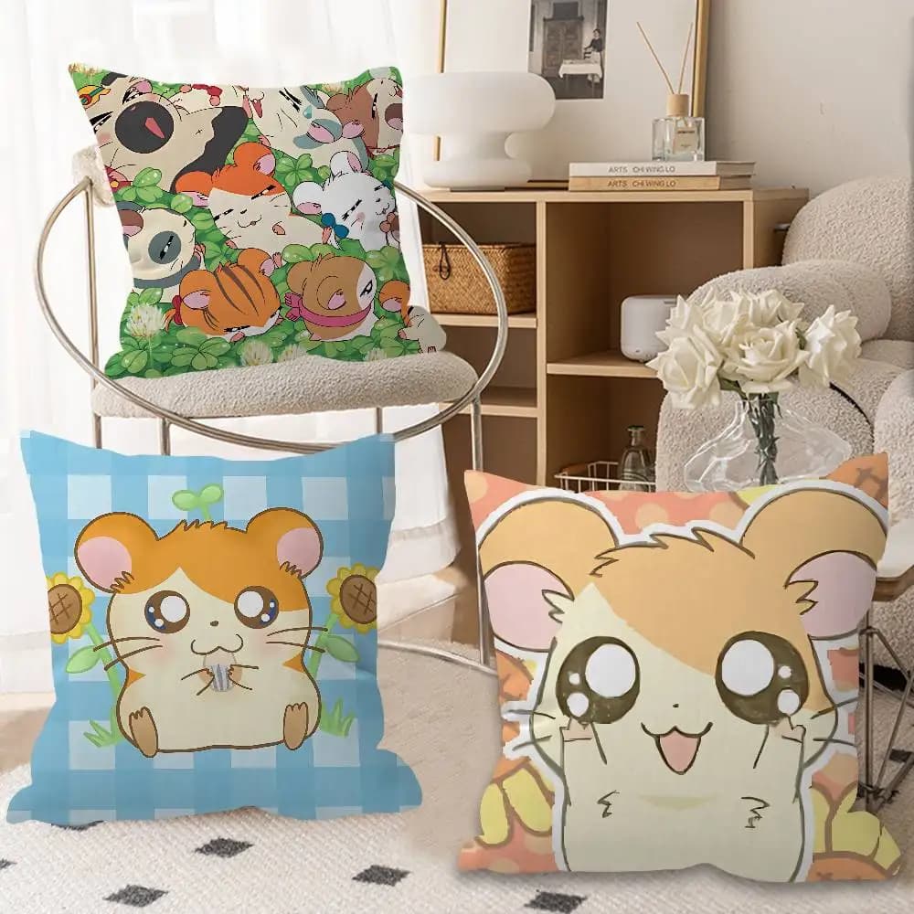 Cartoon Cute Hamtaro Lucky Dragon pillow cover sofa cushion cover home room decoration children gift