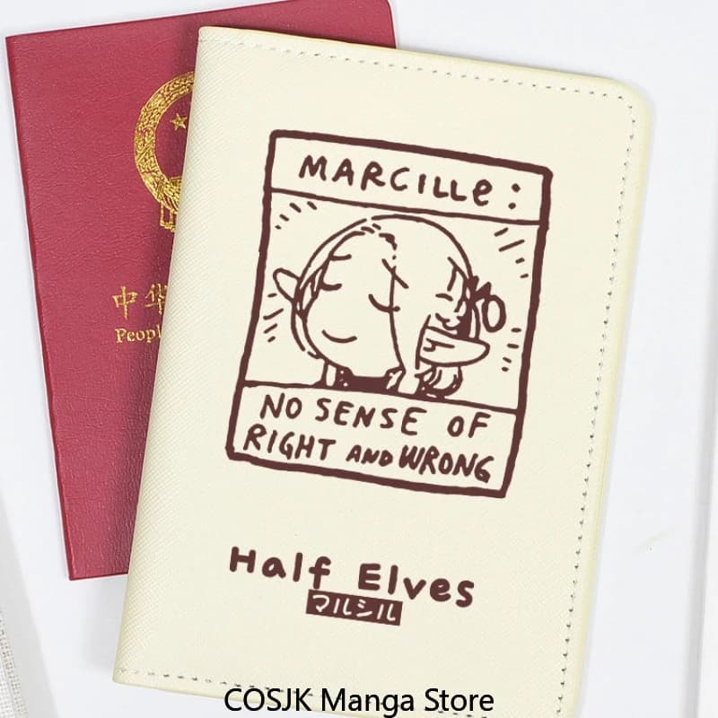 Anime Delicious in Dungeon Marcille Porta Passaporto da Donna, Porta Documenti da Viaggio, Porta Carte, Portafoglio, Simpatico Regalo in Cotone da Collezione