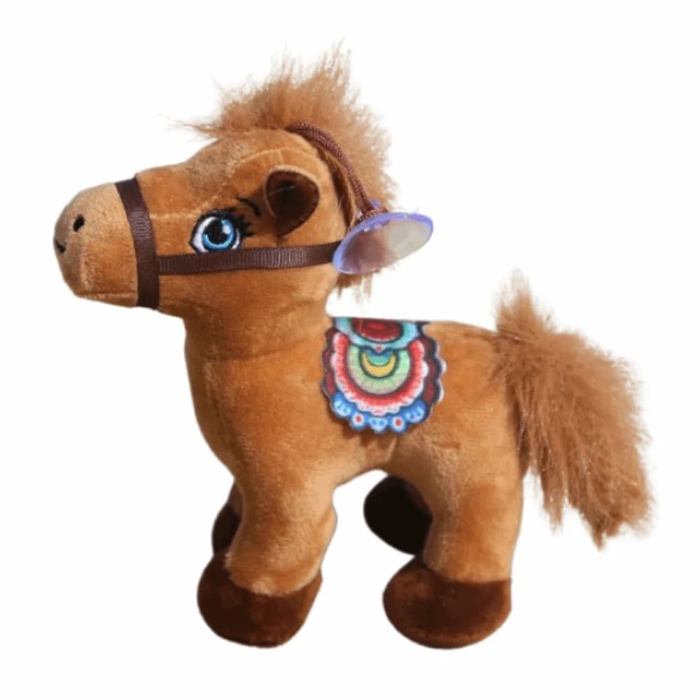 Cavallo di peluche carino 12/17 cm, morbido ciondolo zodiacale a forma di cavallo, portachiavi mini cavallo del segno zodiacale del Cavallo
