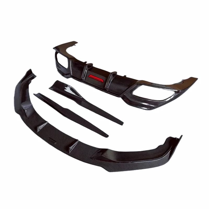 Front Bumper Lip Side Skirts LED Light Rear Diffuser Rear Spoiler Body Kit
