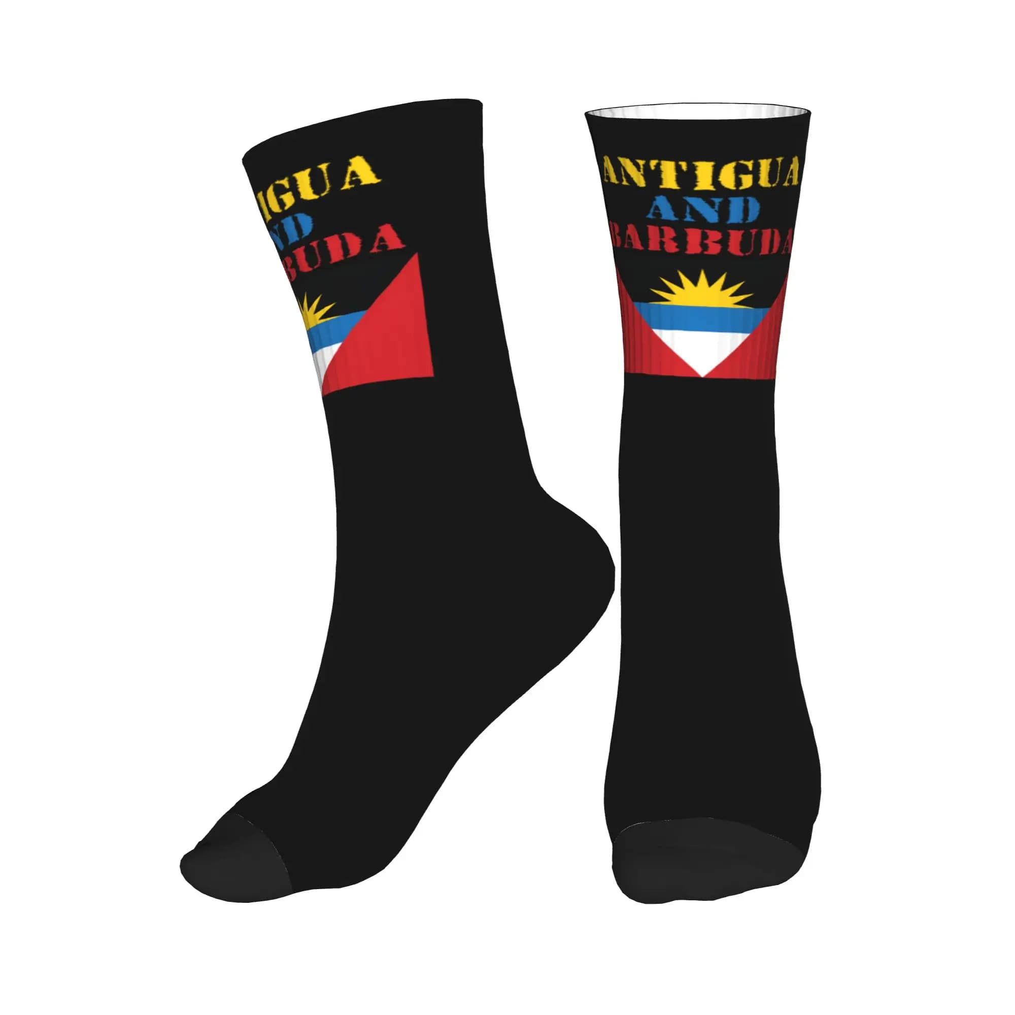 Calzini eleganti da uomo con bandiera di Antigua e Barbuda, calzini unisex caldi e traspiranti con stampa 3D