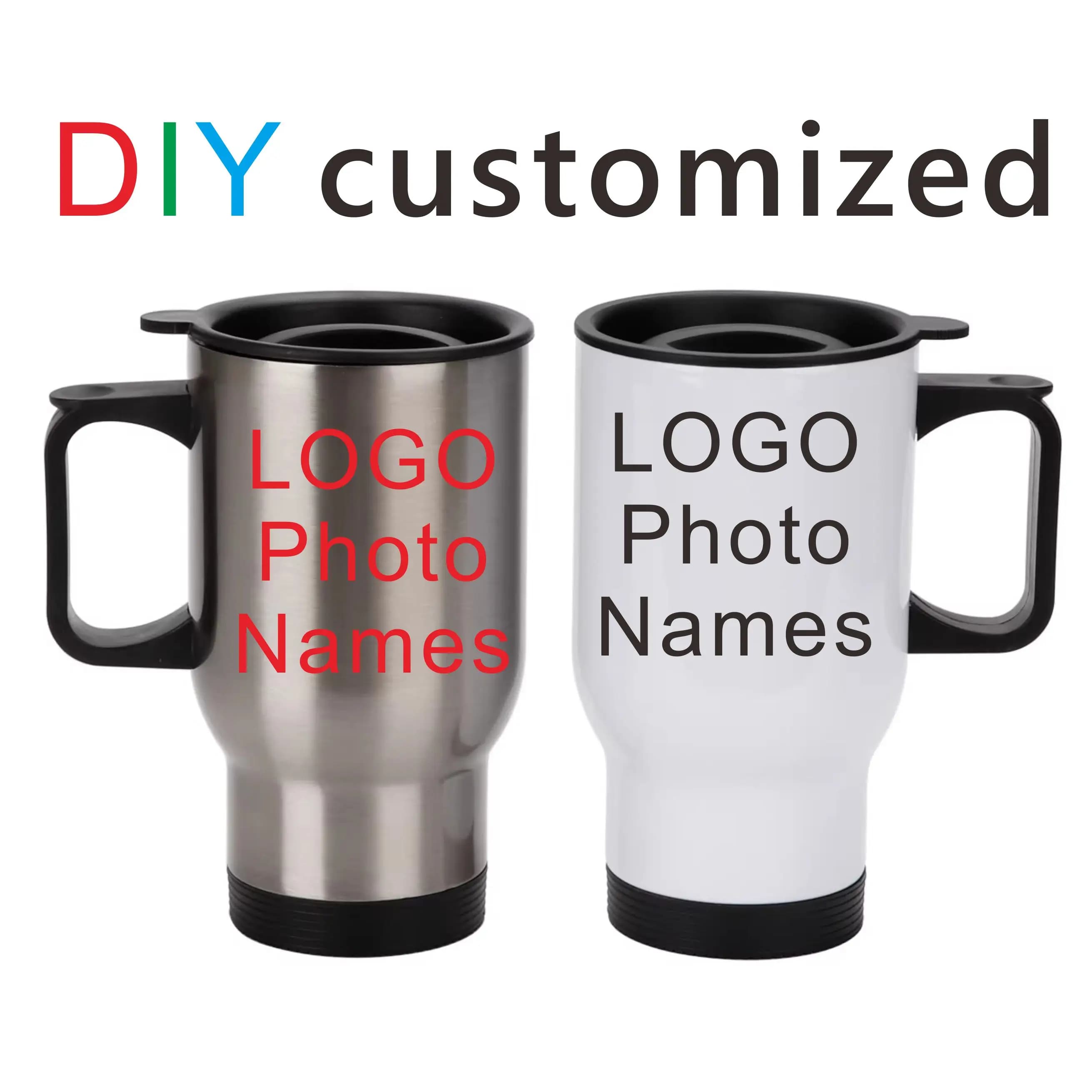 Borraccia Termica Personalizzata per Auto 450ML, Stampa Personalizzata del Tuo LOGO, Foto, Nome, Sublimazione, Doppia Parete in Acciaio Inossidabile