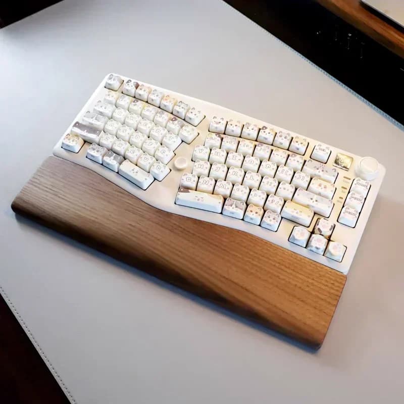 Leobog A75 Supporto per palmo per tastiera Supporto personalizzato in legno di noce Adattatore per pad da polso Hi98 K81 Poggiapolsi in resina Tastiera meccanica da ufficio