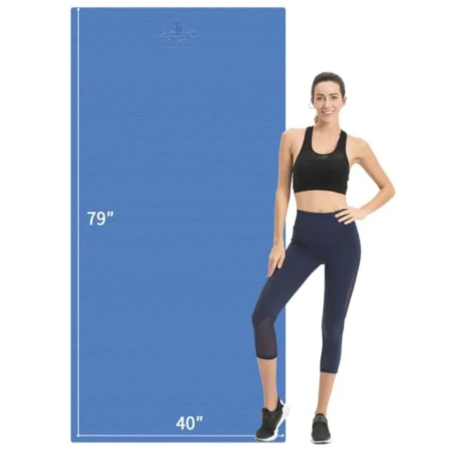 Extra Long Yoga Mat in TPE 79 x 40 x 1/2 Inches, Often, Anti-slip, for Exercises at Home and Gym, Grey, for Yoga, Pilates and Fitness Training