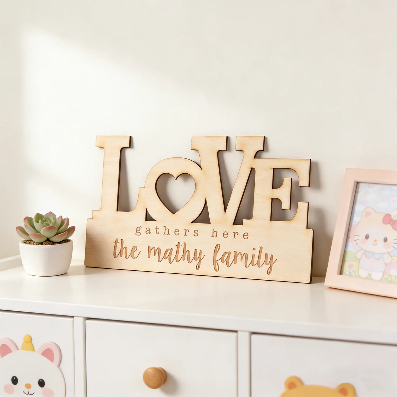 1pc Custom Wooden Nameplate Decoration, Custom Name/Alphabet, Suitable for Room, Home Decor, Custom Gifts