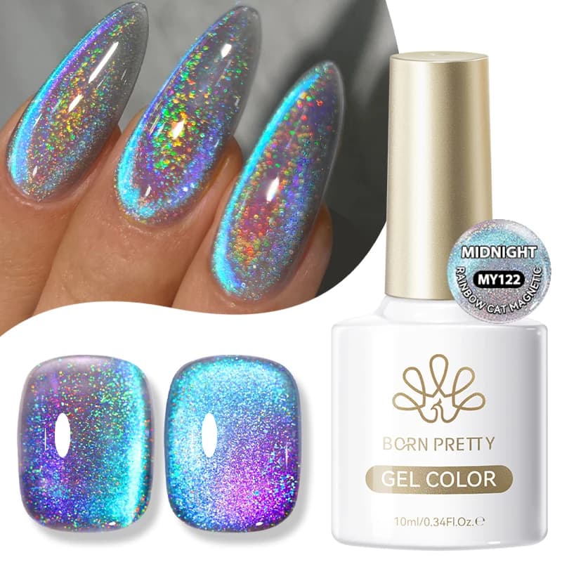 BORN PRETTY 10ml Olografici Glitter Cat Gel magnetico Smalto per unghie Chameleon Ultra Shine Glitter Soak Off UV LED Vernice Design