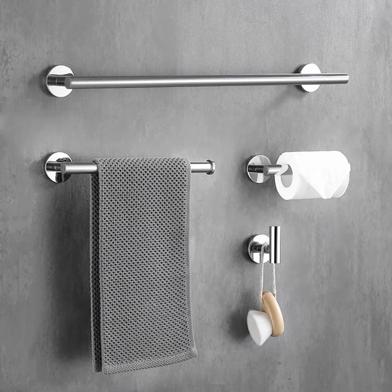 Portaoggetti per hardware da bagno in acciaio inossidabile Porta asciugamani cromato Porta carta igienica Porta asciugamani Gancio Accessori da bagno