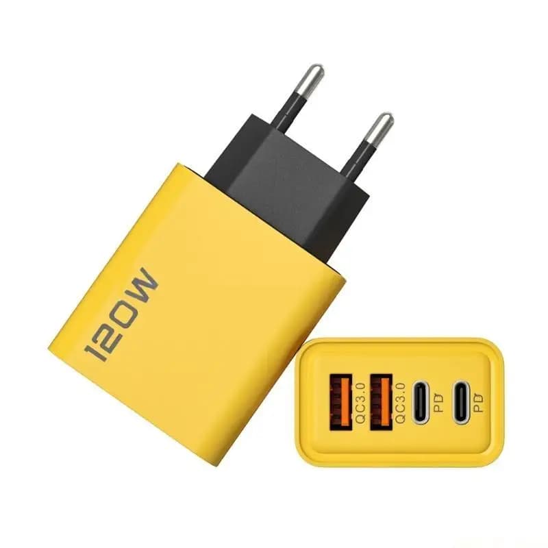 Adattatore ricarica rapida M5TD a 4 porte da 120 W QC3.0 Caricabatterie da muro USB Type C 2 PD per viaggi d'affari e