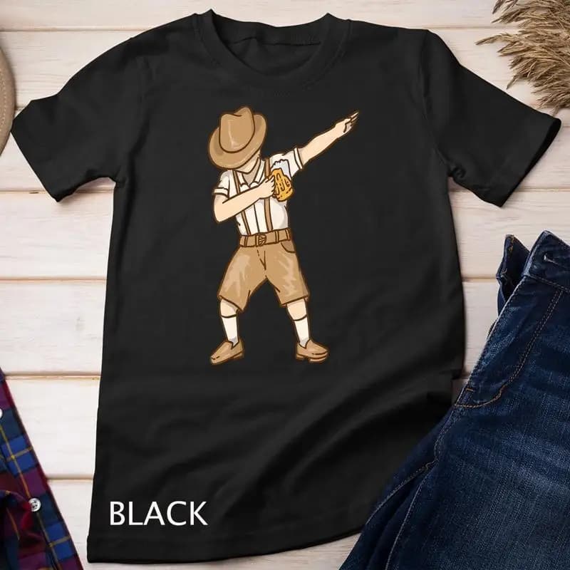 Cool Dabbing uomo tedesco con maglietta con tazza di birra Maglietta unisex dell'Oktoberfest