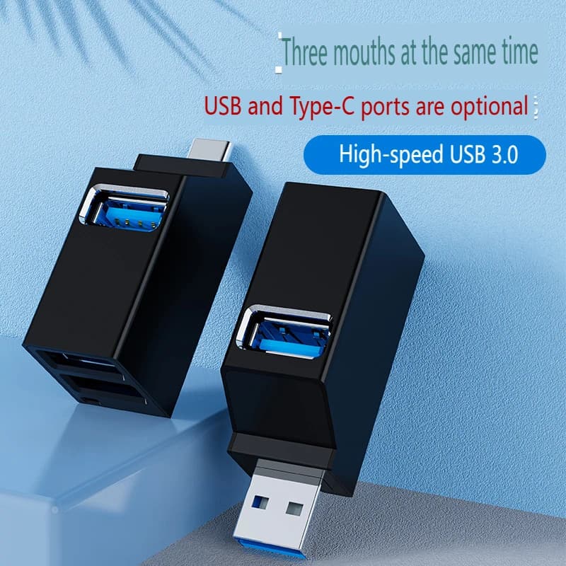 Adattatore HUB USB 3.0 di tipo C Docking station per splitter per trasferimento dati ad alta velocità con prolunga USB a 3 porte per lettura scheda disco U per PC portatile