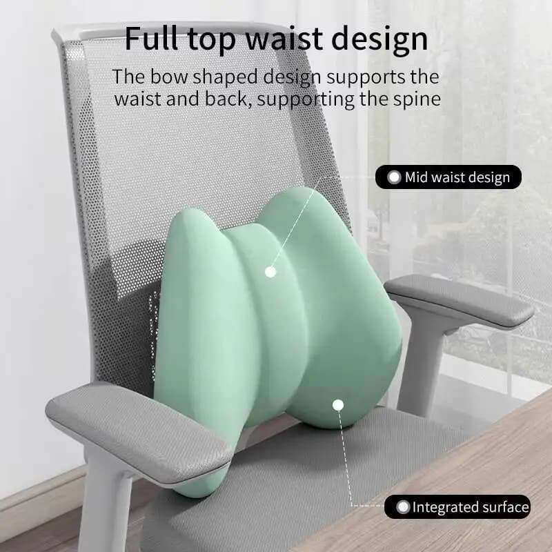 Cuscino di rimbalzo Memory Foam Supporto lombare Cuscino Sedia da ufficio Cuscino per schienale Supporto per la schiena in vita Supporto ortopedico ergonomico per sollievo dell'anca