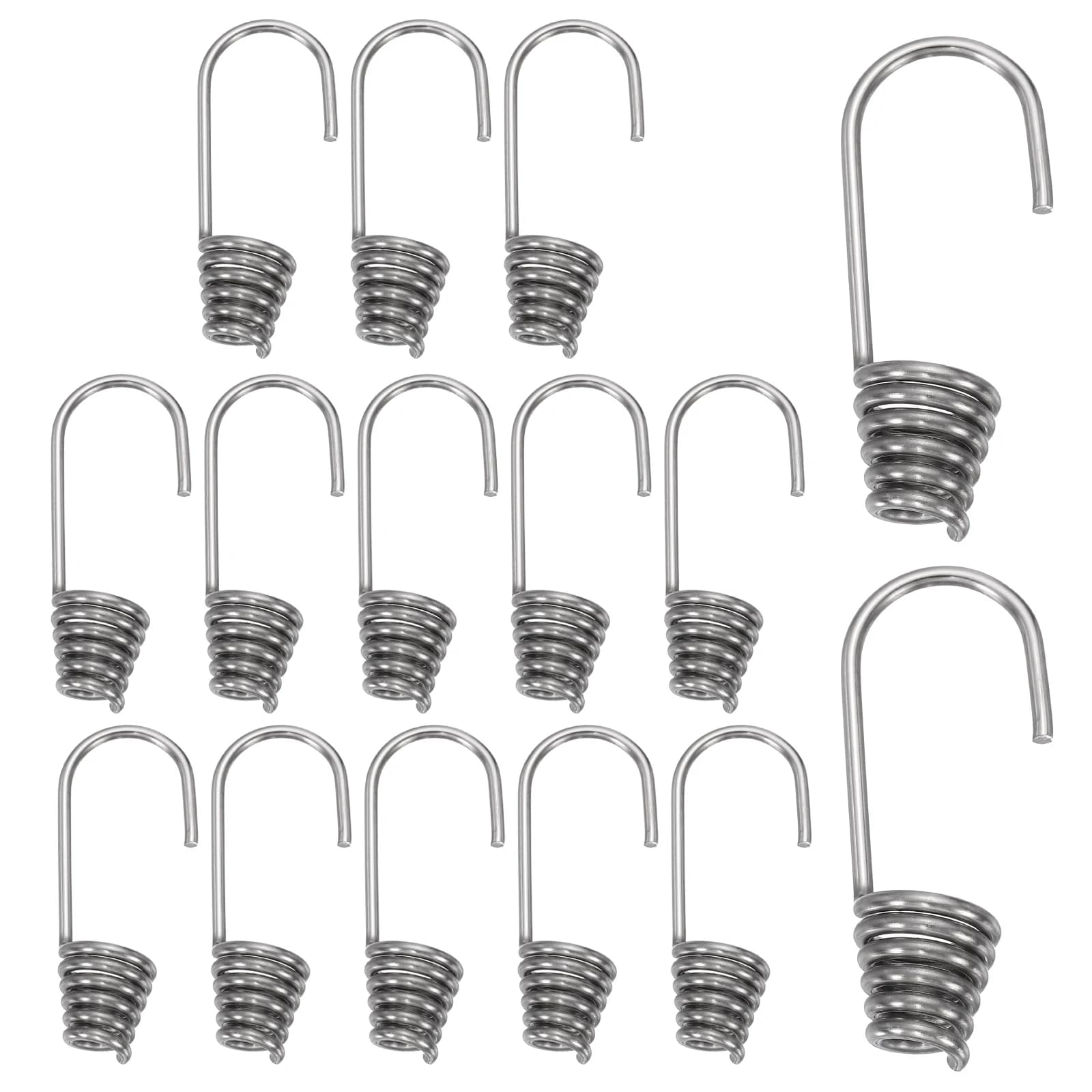 12-20pcs Bungee Cord Hooks Heavy Bungee Shock Cord Hook Spiral Wire Hooks End for Rope Strapping Tape Camping Tents Trucks Boat
