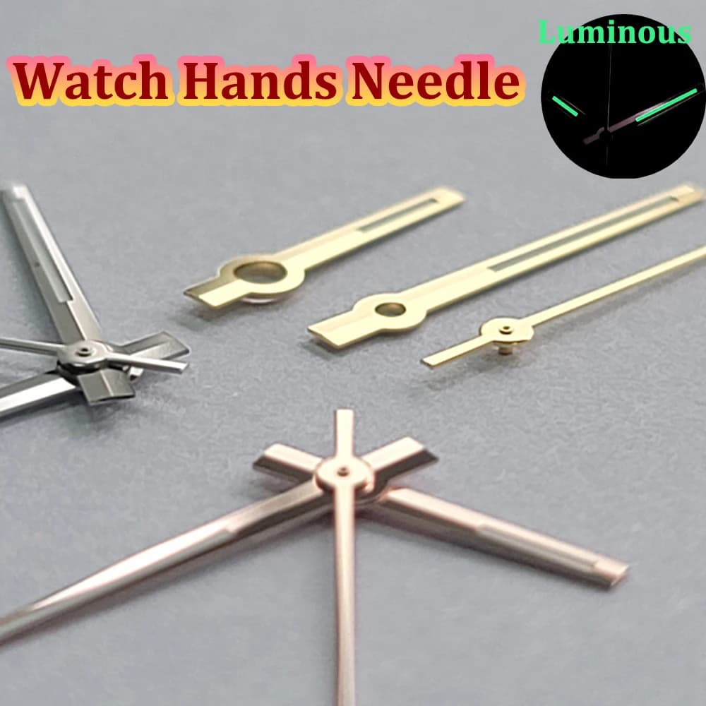 Lancette dell'orologio modificate per NH35 NH36 4R/7S Datejust Aghi in oro lucido Lancette dell'orologio NH35 Puntatore Lume per movimento automatico