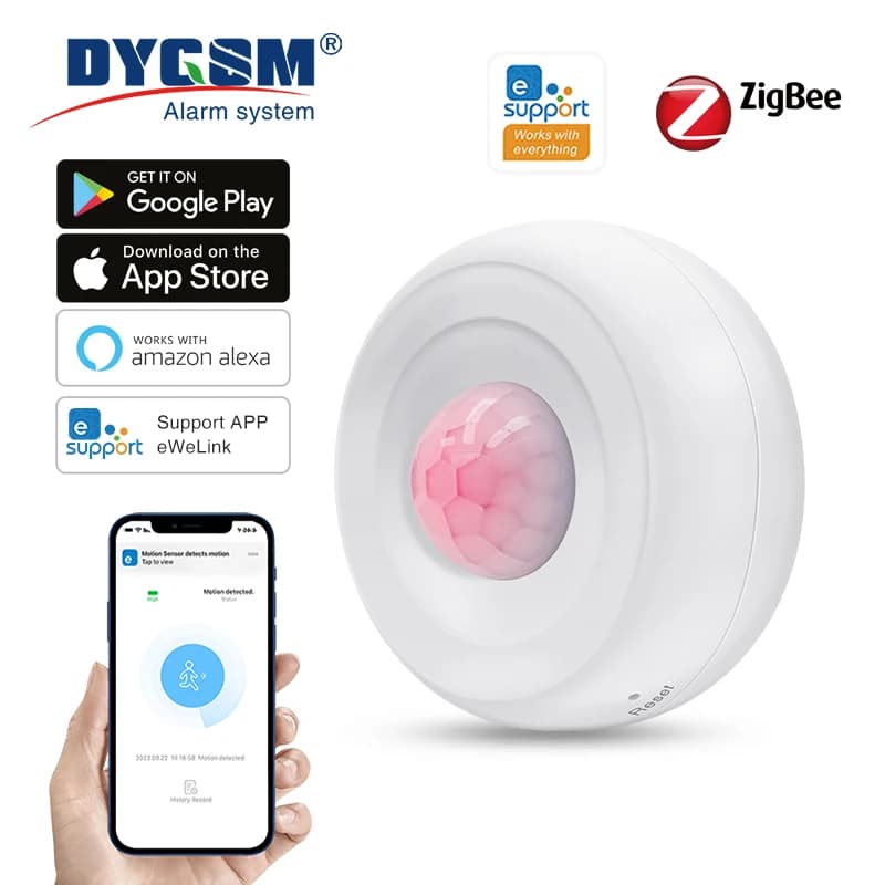 Rilevatore di sensori di movimento PIR Zigbee Sensore di movimento per casa intelligente APP Ewelink Sistema di automazione domestica wireless Funziona con Alexa