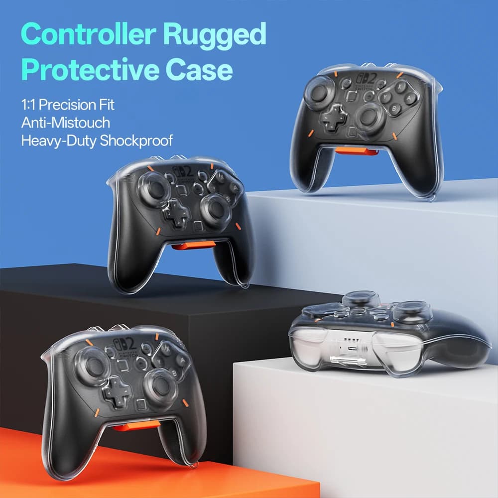 Custodia Protettiva Trasparente in PC per Switch 2 Pro, Cover Rigida Anti-graffio Trasparente per Controller, Accessori per Console da Gioco