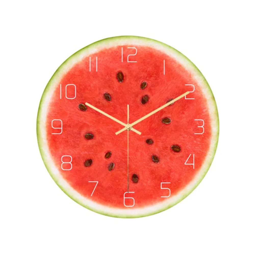 Wall Clock with Fruit Shape Acrylic Dial, Silent, For Living Room, Kitchen, Bedroom, Office