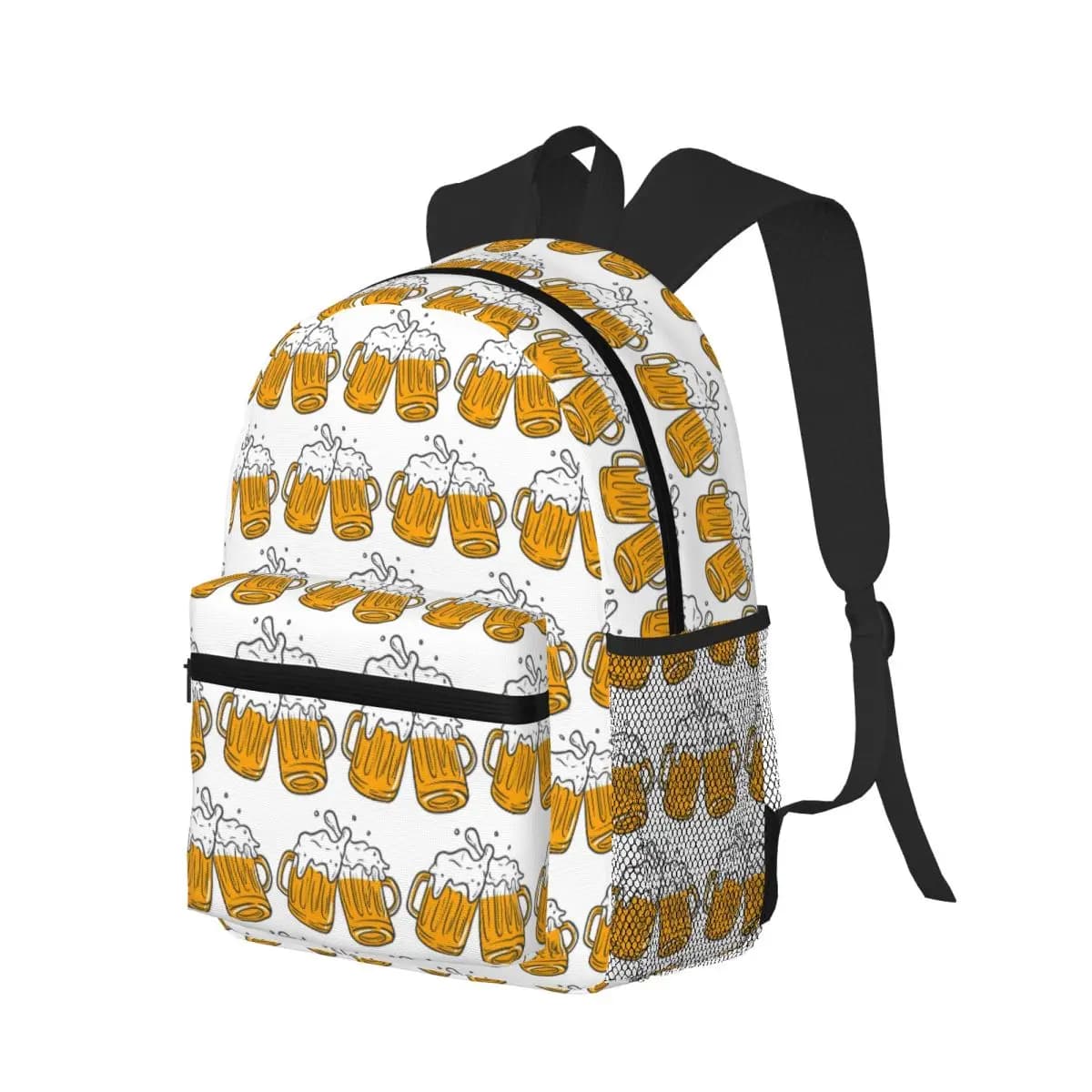 Zaino Creativo con Stampe di Boccali di Birra, Borsa Scolastica per Studenti, Zaino da Escursionismo e Viaggio per Ragazzi e Ragazze, Borsa a Tracolla