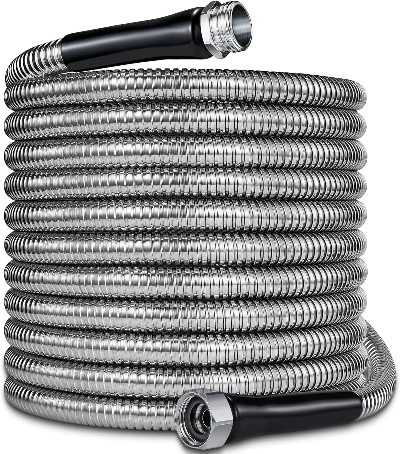 150ft Garden Hose - 2026 New 304 Stainless Steel, Lightweight & Kink-Free with 3/4'' Fittings