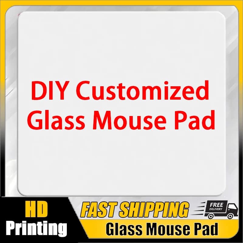 Tappetino per Mouse in Vetro Personalizzato, Design Fai-da-Te YUME, Superficie Opaca HD, Tappetino da Scrivania Temperato FPS, Accessori per Gaming