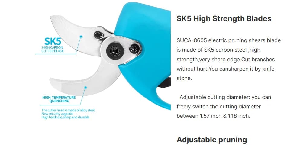 2026 Retractable garden tool for tree bar pruning Power cordless electric scissors 40 mm wide-open pruning shears