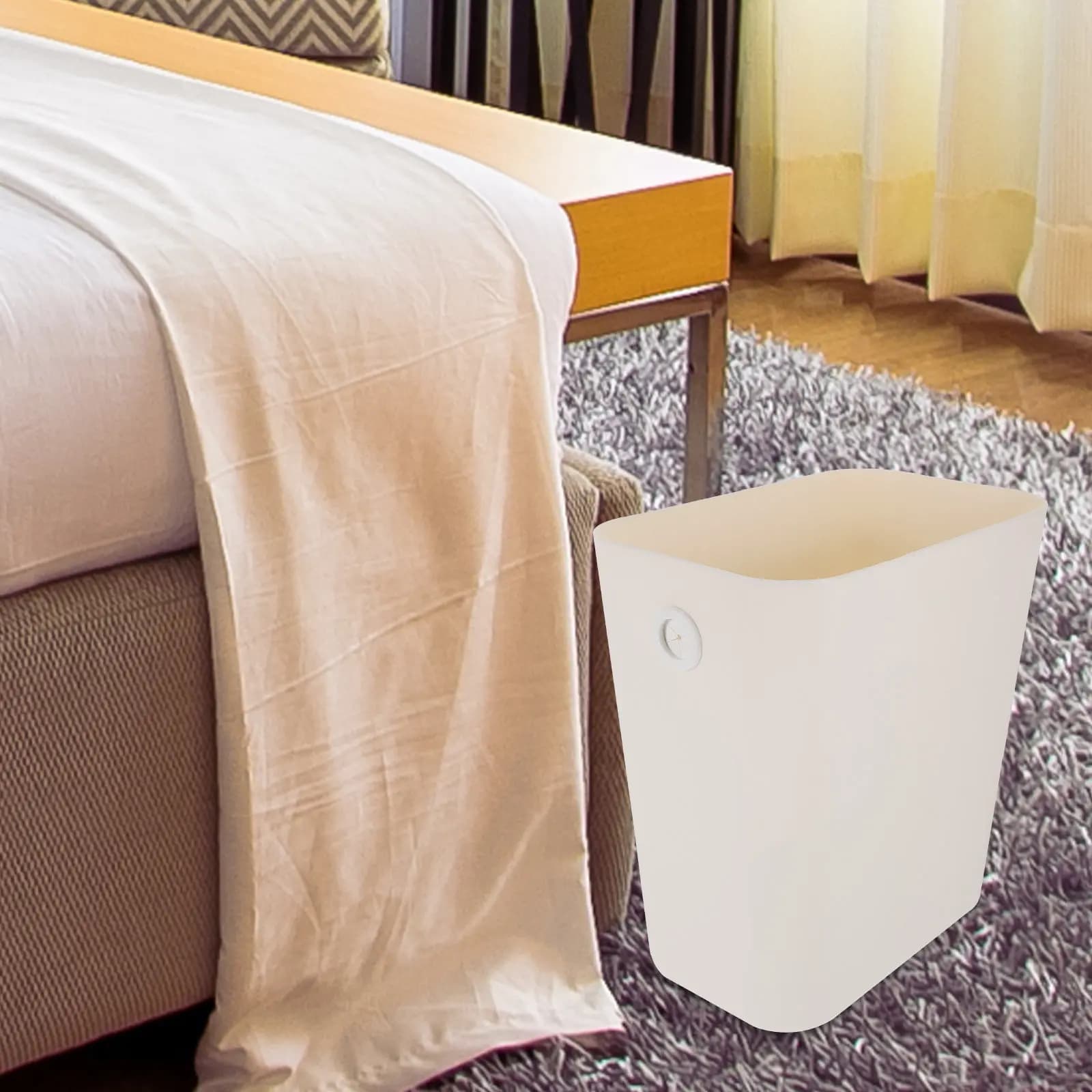 Slim Garbage Can Small Trash Can for Bathroom Kitchen Bedroom Office Plastic Waste Basket Compact Trash Bin Container Household