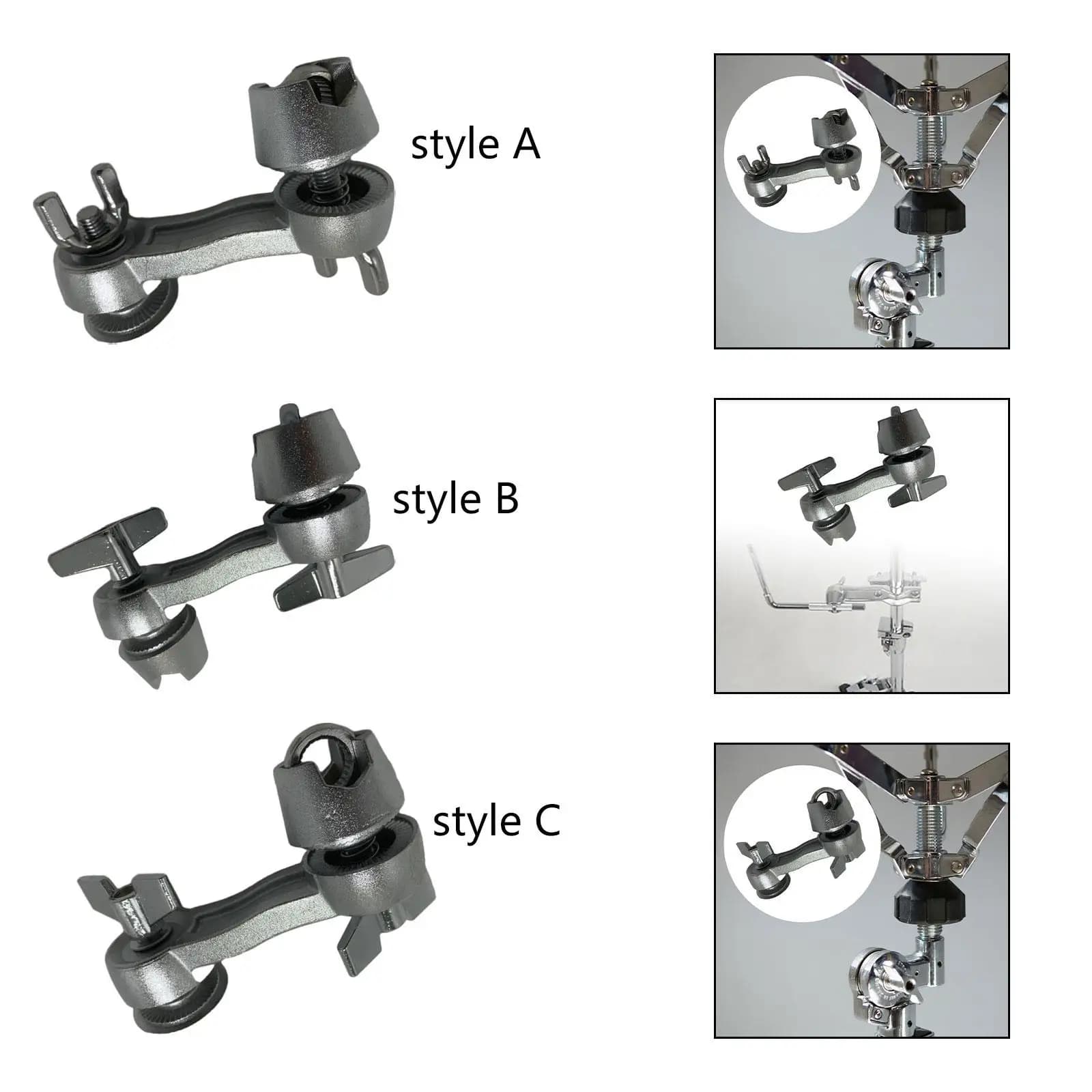 Drum Clamp Multi Clamp Cymbal Stand Extension Clip for Electronic Drum Set Practice Pad Holder