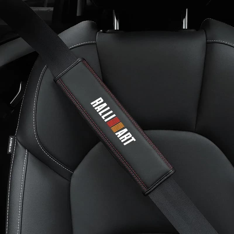 Per Mitsubishi Ralliart 2010 2022 Lancer Ralli Art 9 10 Asx 1pc Cowhide Car Interior Seat Belt Protector Cover per Auto Auto