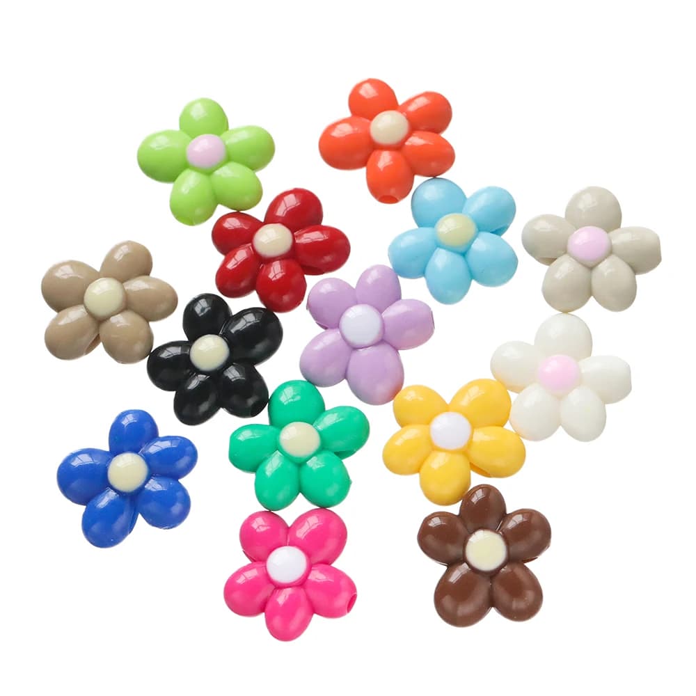 10 Pezzi Perline a Forma di Margherita, Perline Acriliche Distanziatrici per Creazione di Gioielli Fai-da-Te, Bracciali, Collane, Orecchini