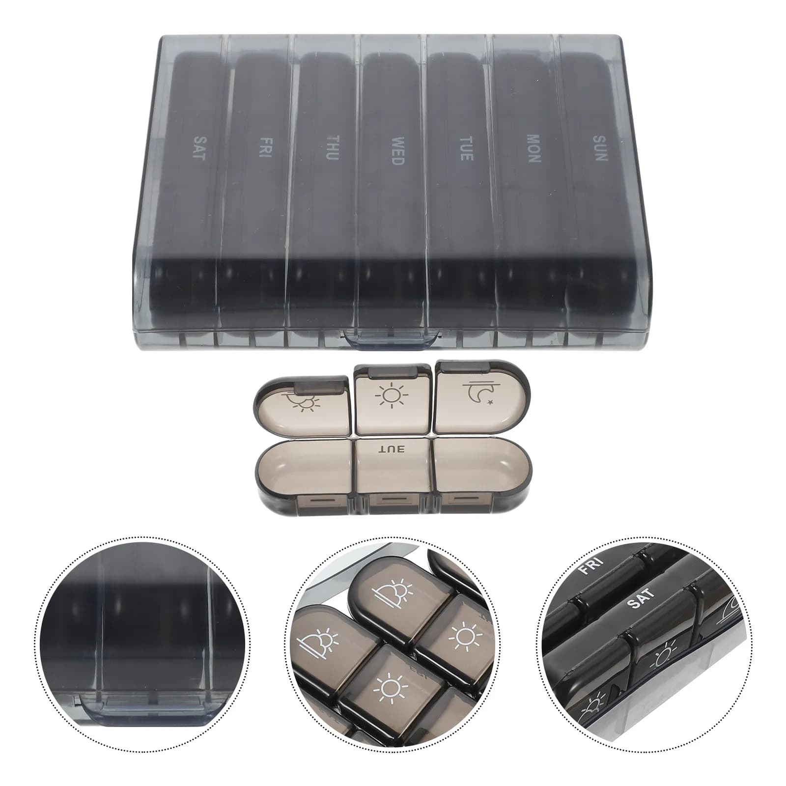 Organizzatore Settimanale di Medicinali a 21 Scomparti, Dispenser Portatile per Anziani, Vitamine e Integratori, Contenitore da Viaggio Compatto e Leggero