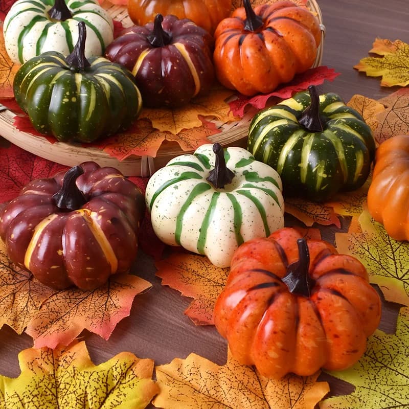 Artificial Pumpkins, Plastic Faux Vegetable Decorations, for Thanksgiving, Harvest, Home, Halloween, DIY Crafts, Party Ornament