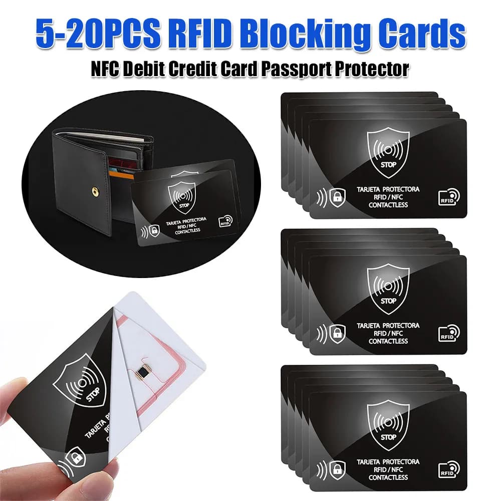 Carta di Blocco RFID Ultra Sottile, Protezione per Carte di Credito e Debito NFC, Carta di Blocco del Segnale NFC per Uomini e Donne