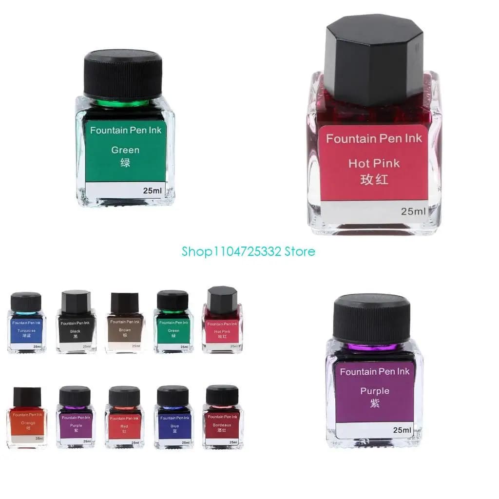 P5EA Colorful Non-carbon Ink for Dip Fountain Pen Calligraphy Writing Painting Graffiti School Office Stationery 10 Colors