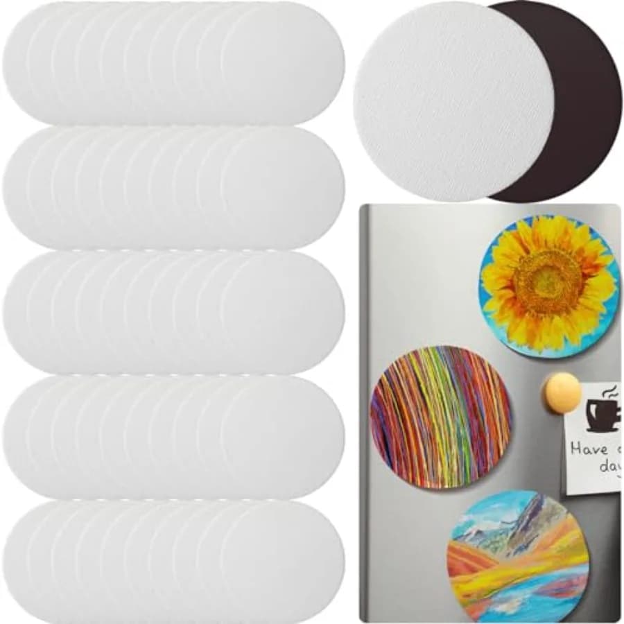 50 Pezzi Mini Pannelli Magnetici per Pittura, Mini Quadretti per Dipingere, Mini Piastrelle Magnetiche per Frigorifero, Lavagna, Arte e Artigianato Fai da Te, 5 Pollici