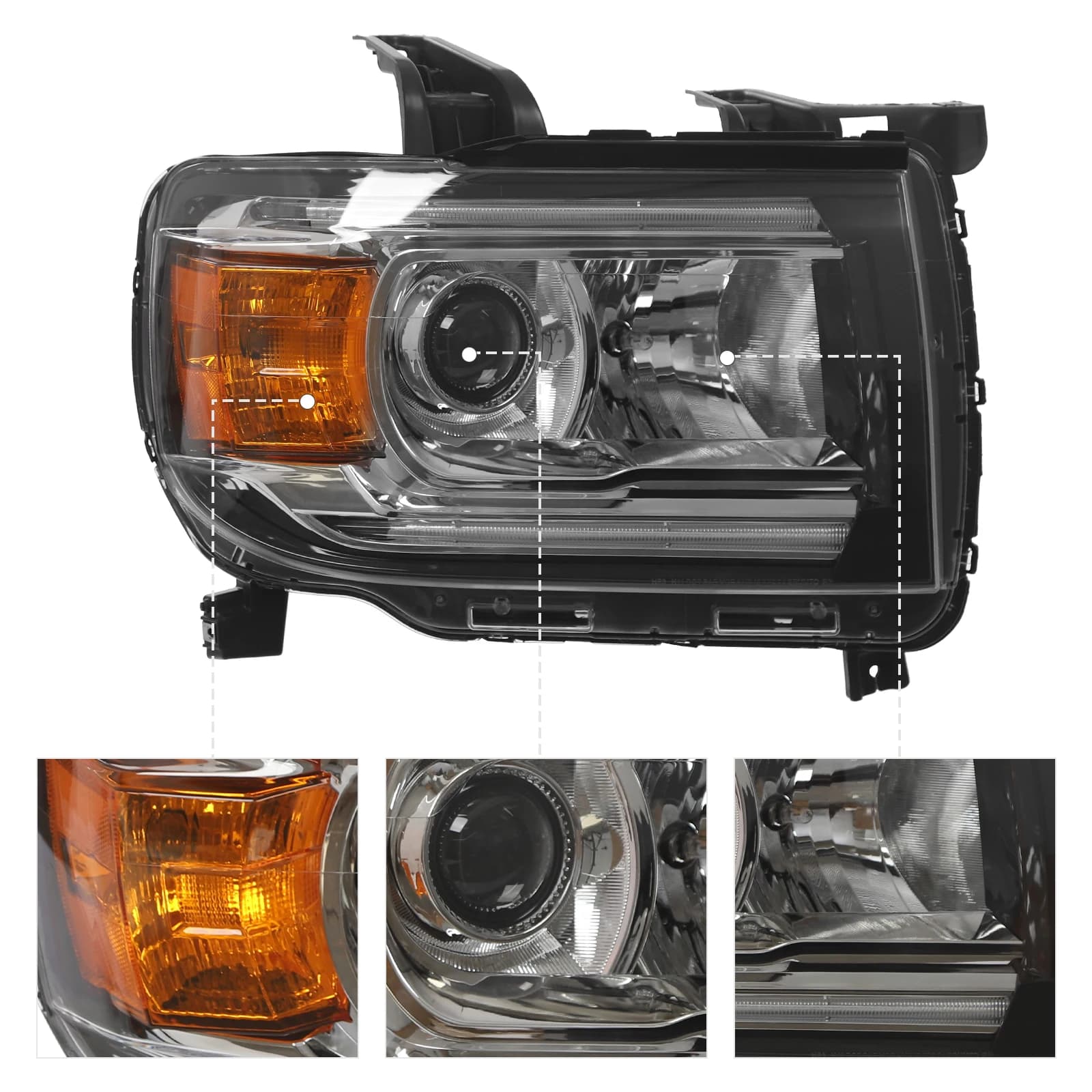Faro per Chevrolet Canyon 15-22, faro lato destro, faro alogeno con LED DRL