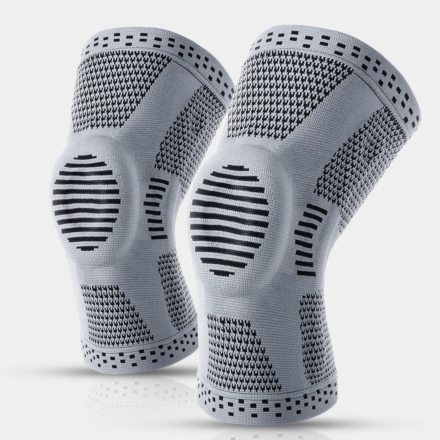 1/2 pezzo compressione ginocchio manica protezione in silicone supporto dolore al ginocchio cuscinetti sportivi corsa palestra artrite ginocchio allenamento sport