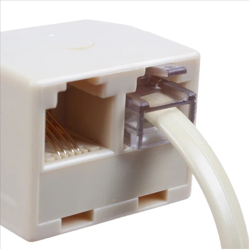 A32T-3X RJ 11 6P 4 C Connettore 2 X Jack Porta M/F Splitter Cavo adattatore telefonico Beige