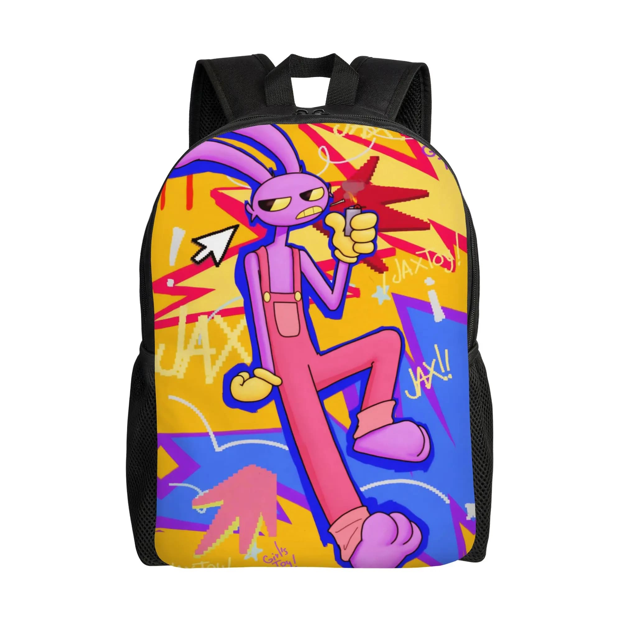 Jax Cartoon Digitals Circus Backpack for Men Women Cool High School Daypack College Canvas Bags with Pocket