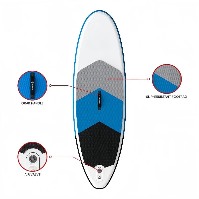 Barca da kayak stand-up gonfiabile personalizzata professionale con pagaia per surf e kayak Oceano costiero
