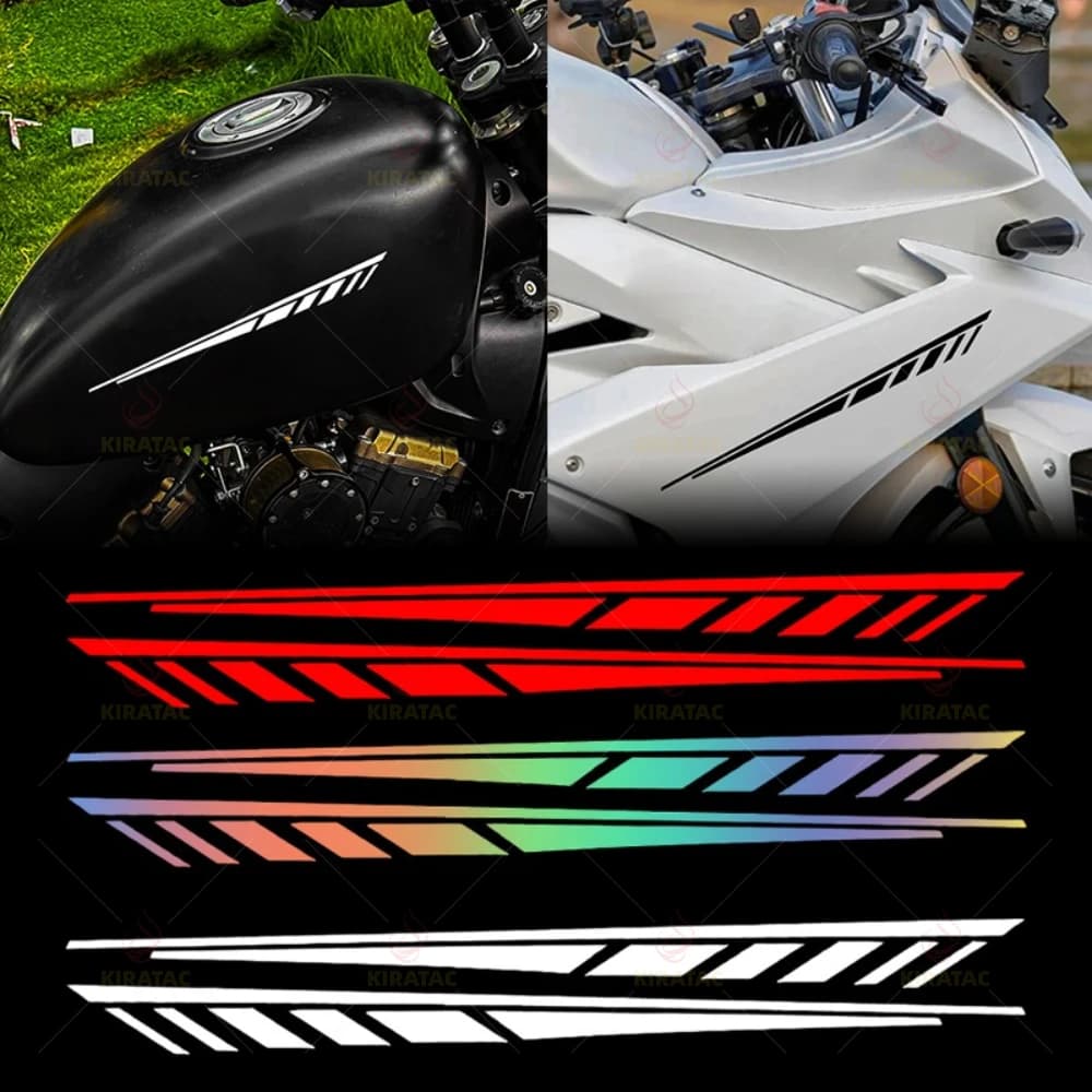 1 paio di decalcomanie creative per serbatoio carburante moto per carenature moto parafanghi posteriori parabrezza adesivi universali in vinile per biciclette