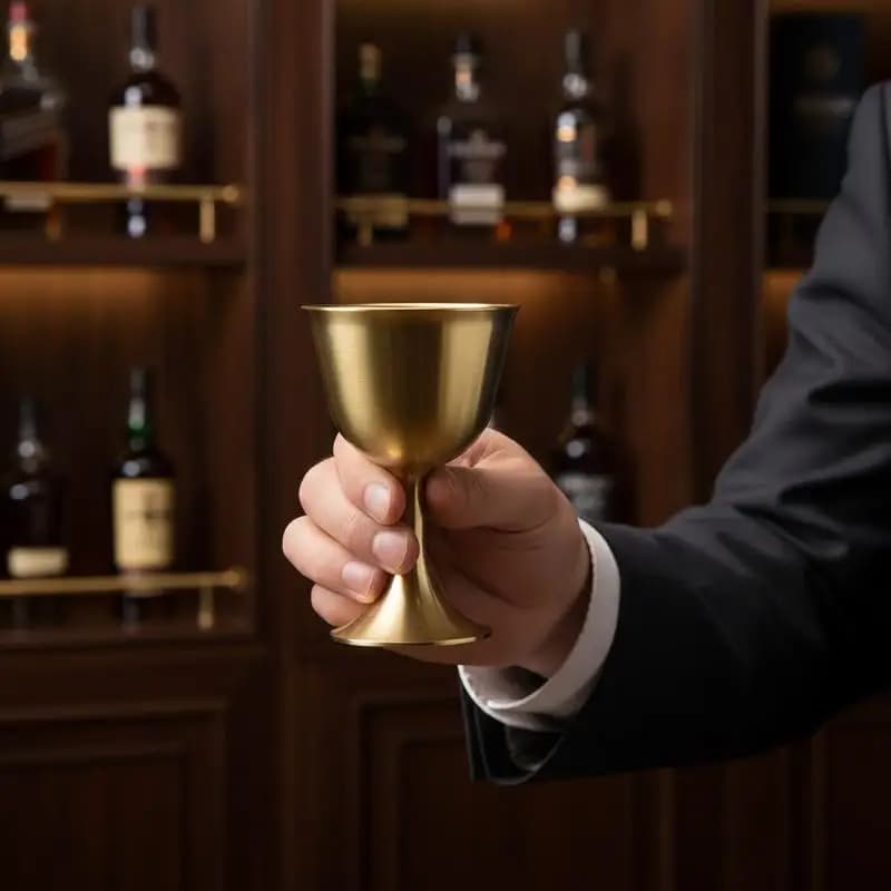 Tazza Creativa in Ottone Stile Vintage, Bicchiere per Birra e Vino con Bordo Liscio, Stoviglie Sicure per Feste in Famiglia