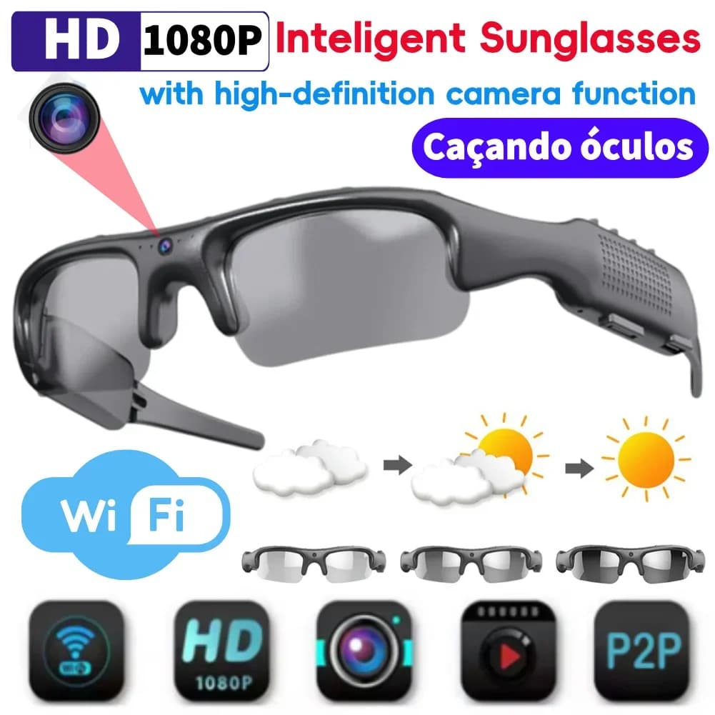 Smart HD 1080P WIFI sports glasses with camera and audio recording glasses