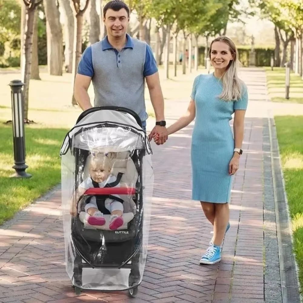 Copertura antipioggia per passeggino trasparente portatile Traspirante Carrello da 360 gradi Impermeabile Copertura antipioggia antivento Accessori per passeggino